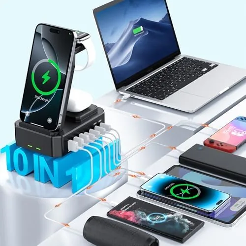 Detail shot of the 300W Charging Station for Multiple Devices Apple,zutspzss Wireless Charger | features
