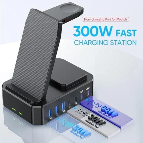 The 300W Charging Station for Multiple Devices Apple,zutspzss Wireless Charger | in real use