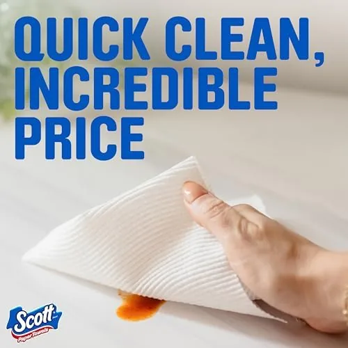 A full sheet soaking up a coffee spill on the kitchen counter