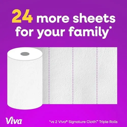 Viva Signature Cloth next to a plush towel roll and an economy roll