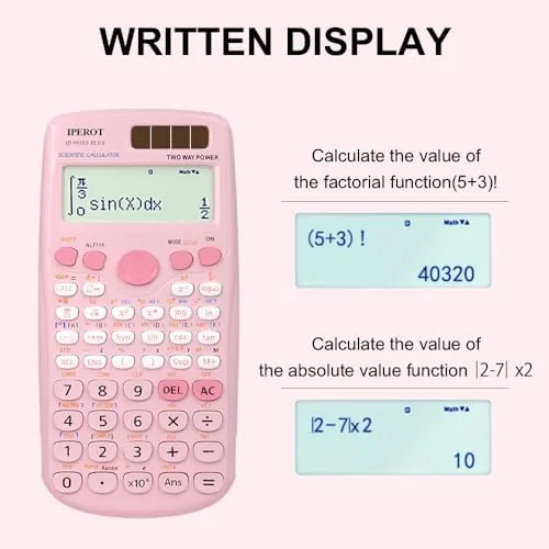 The Scientific Calculators,IPEROT Pink Solar Scientific Calculator 417Function | Desktop Math in real use