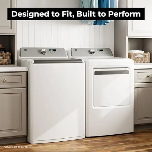 The washer lid open with a mixed load ready for the normal cycle