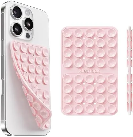 Klearlook Silicone Double Sided Suction Cup Phone Case Mount, Light Pink | Sticky Phone Review: Tested and Rated