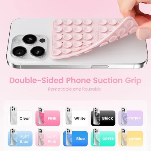 The Klearlook Silicone Double Sided Suction Cup Phone Case Mount, Light in real use