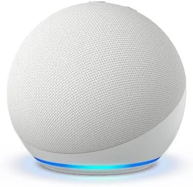 The Jack Skellington shell covering the Glacier White Echo Dot