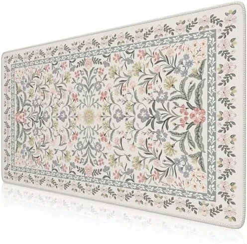 iCasso Desk Mat for Women Desk Accessories, 35.4x15.7in,Cozy Gray Floral | Back to School Review: Tested and Rated