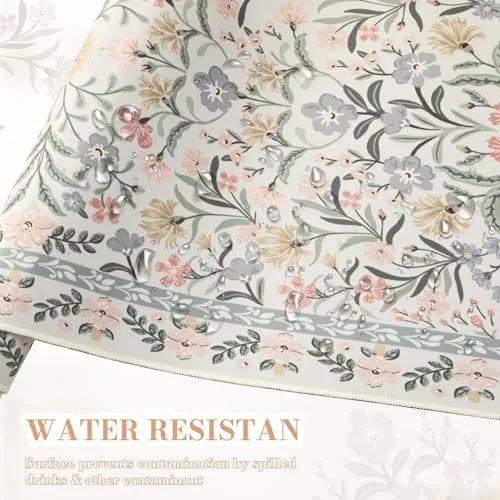 Another view of the iCasso Desk Mat for Women Desk Accessories, 35.4x15.7in,Cozy Gray Floral