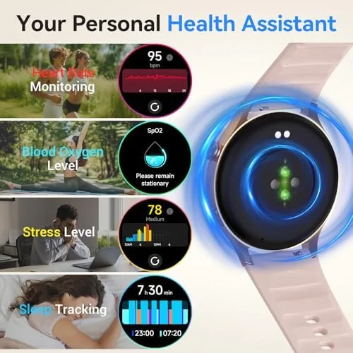 The Fitpolo Smart Watch for Women,1.3" AMOLED Touchscreen Fitness Tracker, Make/Answer in real use