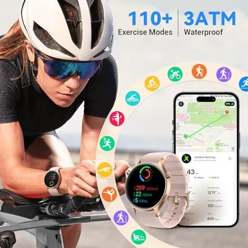 The Fitpolo Smart Watch for Women,1.3" AMOLED Touchscreen Fitness Tracker, Make/Answer compared in context