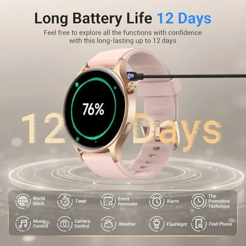 Testing the Fitpolo Smart Watch for Women,1.3" AMOLED Touchscreen Fitness Tracker, Make/Answer over two weeks