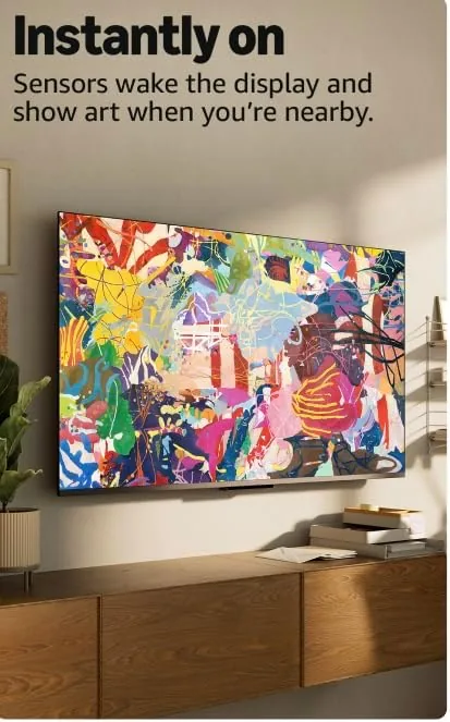 Detail shot of the Amazon Ember 50" 4-Series with Fire TV (newest model), 4K features