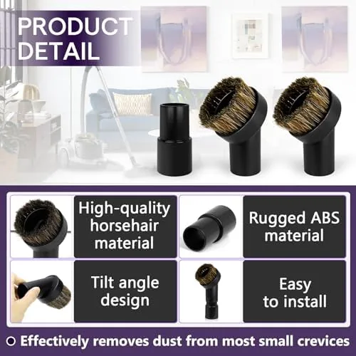 The angled horse hair brush cleaning a car dashboard