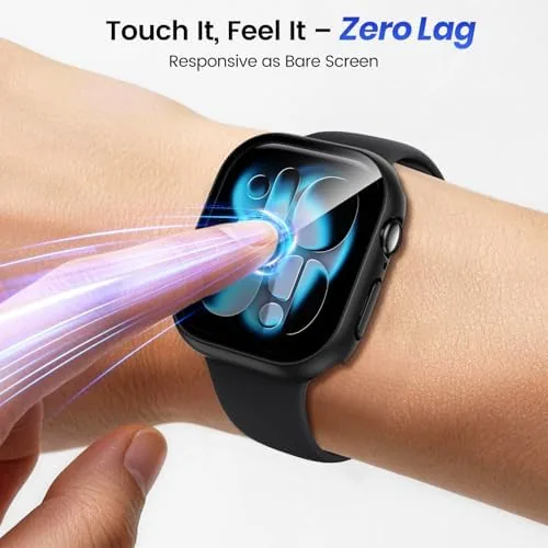 Detail shot of the Tensea 3PCS for Apple Watch Screen Protector Case Series 11/10 features
