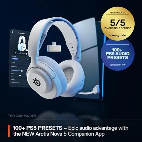 Close look at the SteelSeries Arctis Nova 5P Wireless Multi-System Gaming Headset , White build quality