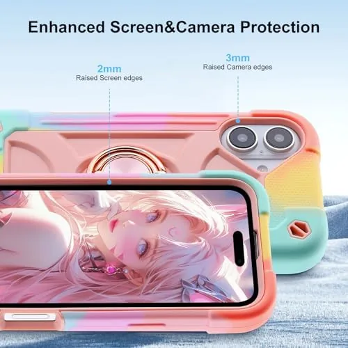 The MARKILL Compatible with iPhone 16 Case 6.1 Inch with Ring in real use
