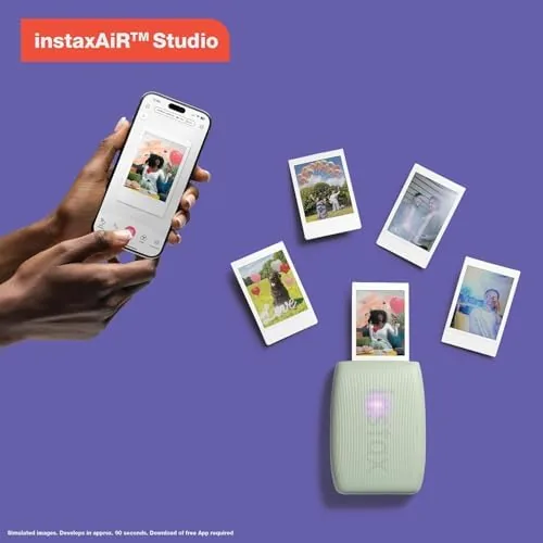 Another view of the Fujifilm Instax Mini Link 3 Smartphone Printer Sage Green +