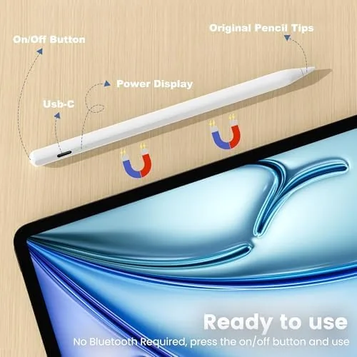 Another view of the Penlike Pencil for Apple iPad 2026-2018, Fast Charge Stylus Pen