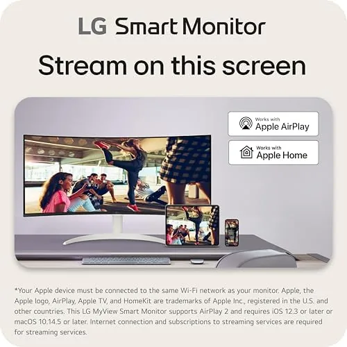 A video call running on the monitor through a built in streaming app