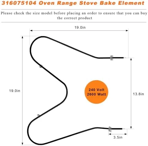 Oven back in service with the replacement bake element