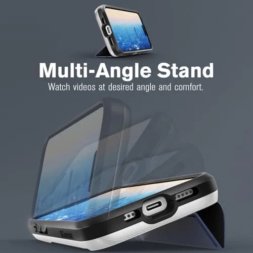 The VENA vCommute for iPhone 16 Pro Wallet Case, Blue | in real use