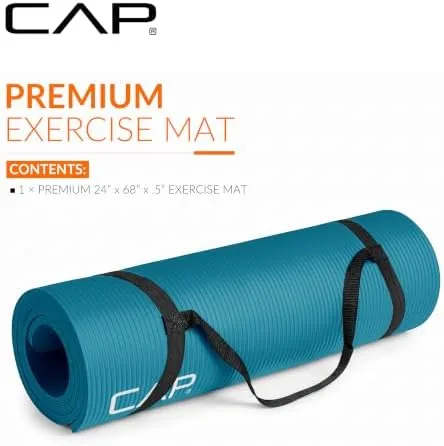 Close look at the CAP Barbell 1/2-Inch High Density Exercise Yoga Mat with Strap build quality