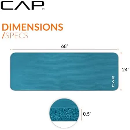 The CAP Barbell 1/2-Inch High Density Exercise Yoga Mat with Strap in real use