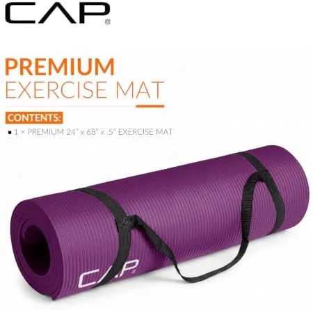 Close look at the CAP Barbell 1/2-Inch High Density Exercise Yoga Mat with Strap build quality