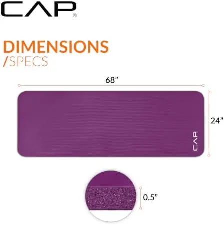 The CAP Barbell 1/2-Inch High Density Exercise Yoga Mat with Strap in real use