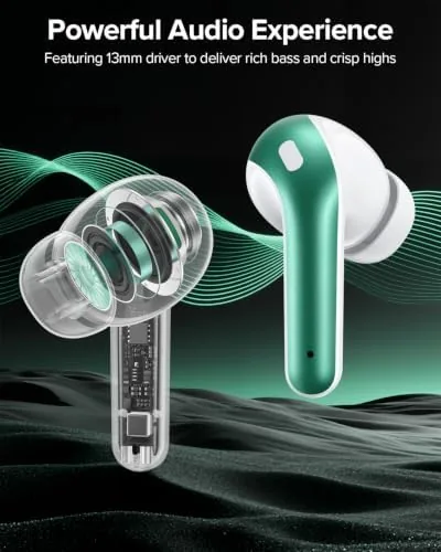 The TAGRY Bluetooth Headphones True Wireless Earbuds 60H Playback LED Power in real use