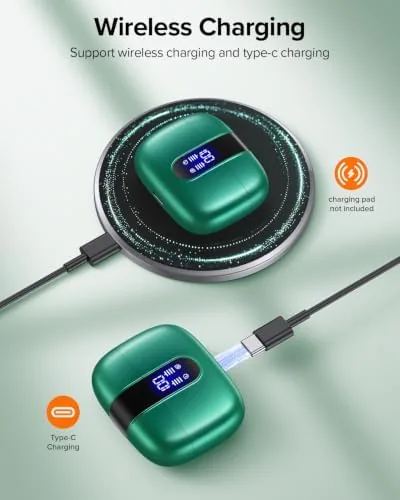Another view of the TAGRY Bluetooth Headphones True Wireless Earbuds 60H Playback LED Power