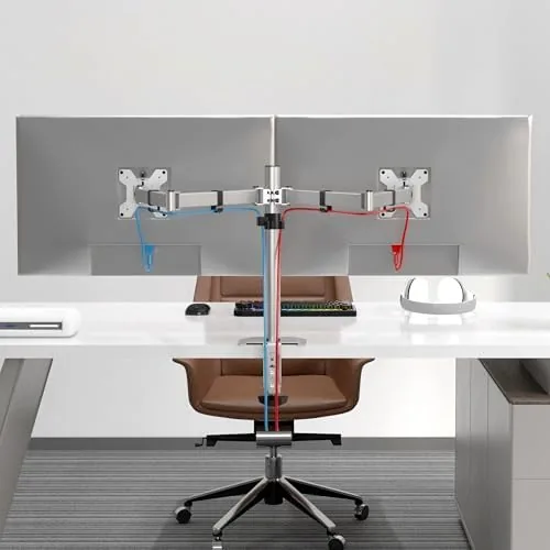 The Pholiten Dual Monitor Stand, Heavy Duty Adjustable Monitor Arm Desk compared in context