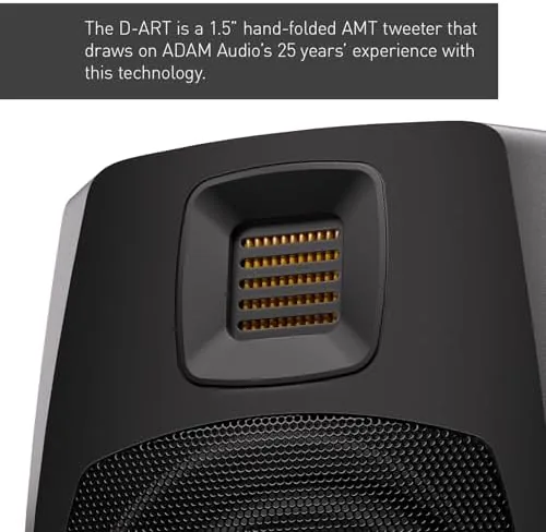 The ADAM Audio D3V Active Desktop Studio Monitor Speakers - Black in real use