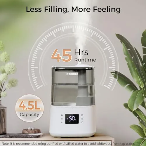 Another view of the BOXING 4.5L Warm and Cool Mist Ultrasonic Humidifier for Bedroom