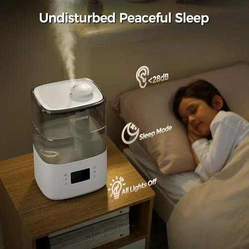 The BOXING 4.5L Warm and Cool Mist Ultrasonic Humidifier for Bedroom compared in context