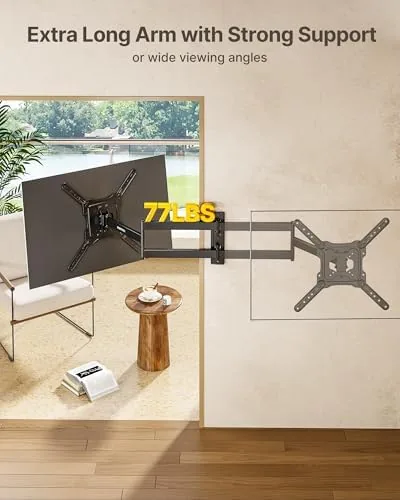 The monTEK 29 Inch Long Arm TV Wall Mount for 23-65 in real use