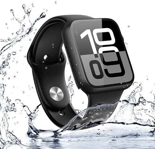 The cased Apple Watch on a wrist in an outdoor setting