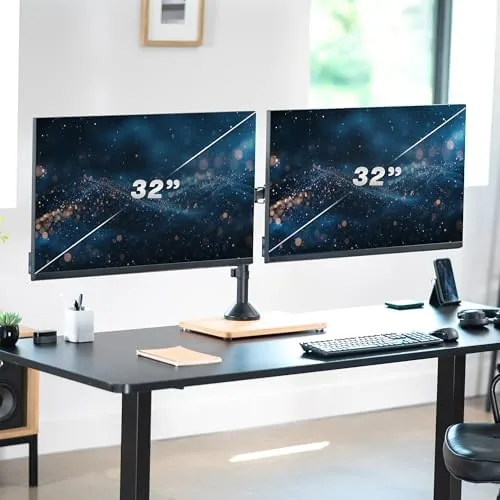 Close look at the VIVO Dual Monitor Desk Stand for 13 to 32 inch build quality