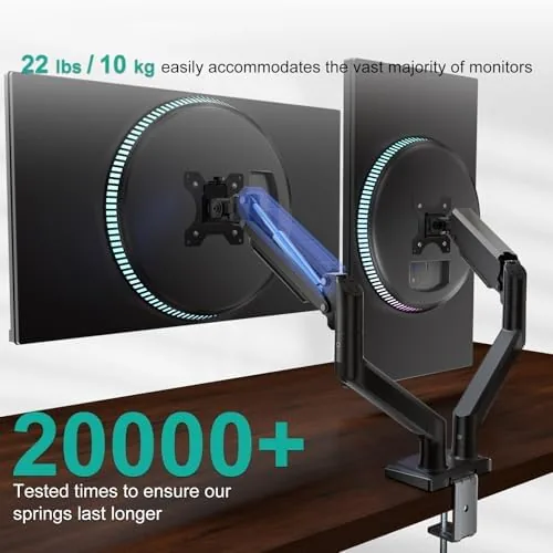 Another view of the WALI Dual Monitor Stand for 13-32 inch Computer Screens, Dual