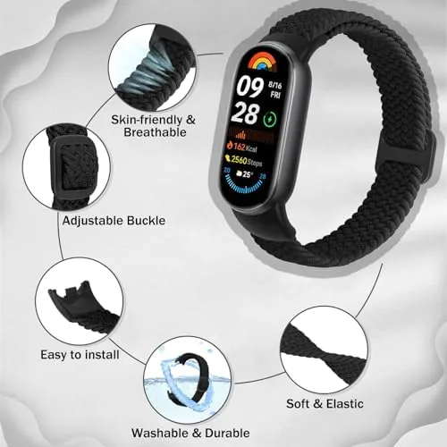 The TumpCez Braided Bands Compatible with Xiaomi Smart Band 10 9 in real use