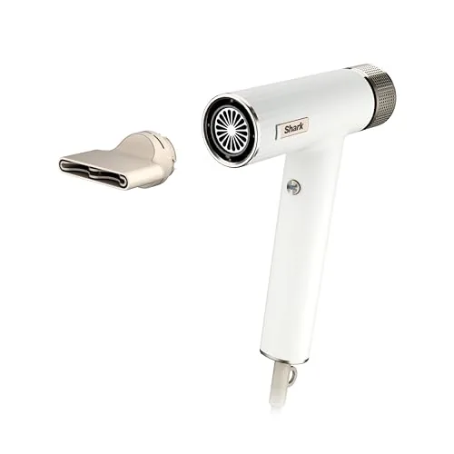 The Shark SpeedStyle HD301 hair dryer with its turbo concentrator attachment on a vanity