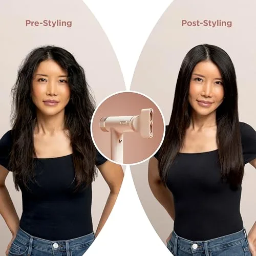 The Shark SpeedStyle next to a standard salon hair dryer for comparison