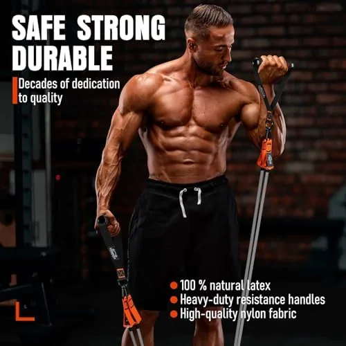 Close look at the Resistance Bands with Handles, 175lb Exercise Bands for Working Out build quality
