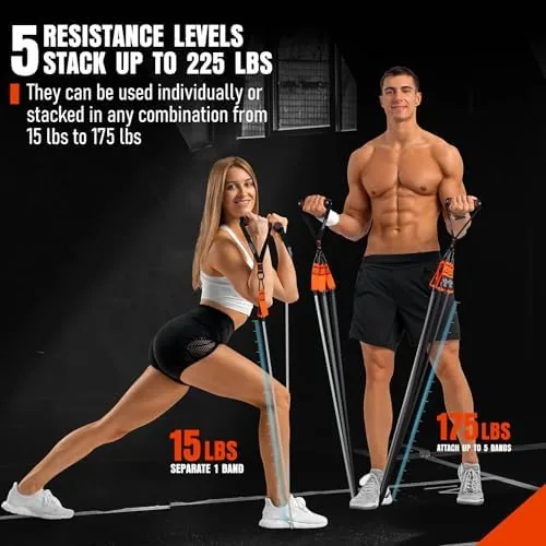 Another view of the Resistance Bands with Handles, 175lb Exercise Bands for Working Out