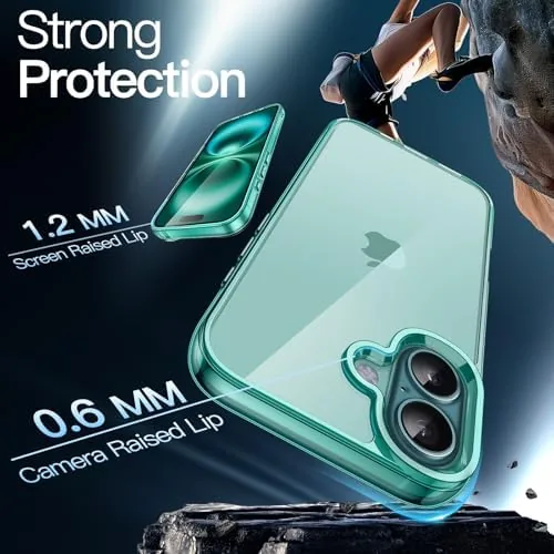 The JETech Case for iPhone 16, Anti-Yellowing, Teal | Shockproof Protection in real use