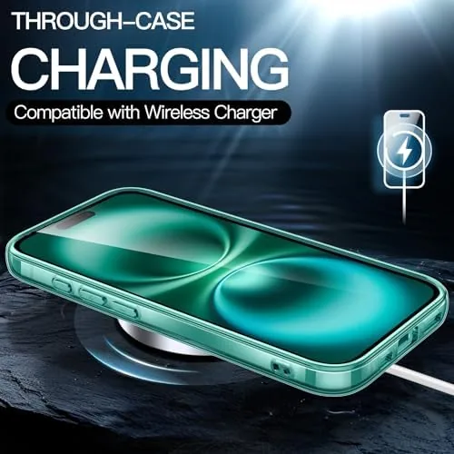 Another view of the JETech Case for iPhone 16, Anti-Yellowing, Teal | Shockproof Protection