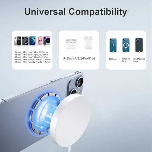 Close look at the Magnetic Wireless Charger Fast Apple Mag-Safe Charger for iPhone 16 build quality
