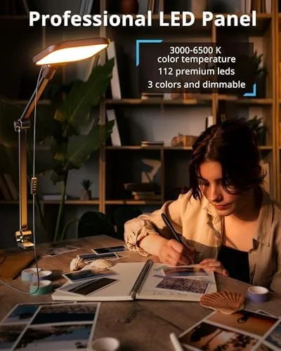 The UBeesize 8" Streaming Ring Light with Adjustable Arm and Desk in real use