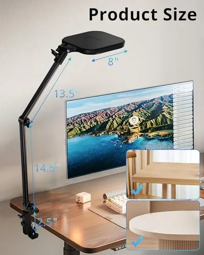 Another view of the UBeesize 8" Streaming Ring Light with Adjustable Arm and Desk