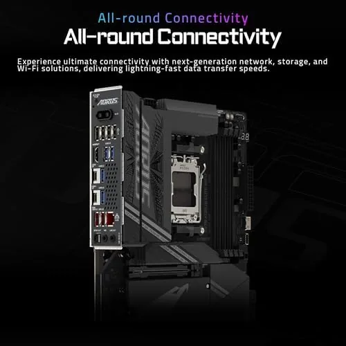 A close up of the X870 AORUS Elite VRM heatsinks and socket