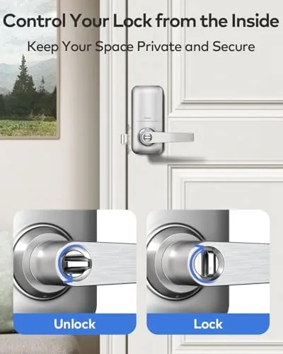 The TEEHO TE004 Keyless Entry Door Lock Handle with Keypad, Satin compared in context